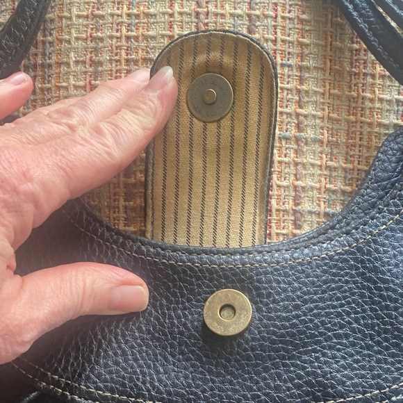 The Limited VTG Large Black Pebbled Leather Shoulder Bag  with Gold Accents - Picture 8 of 16